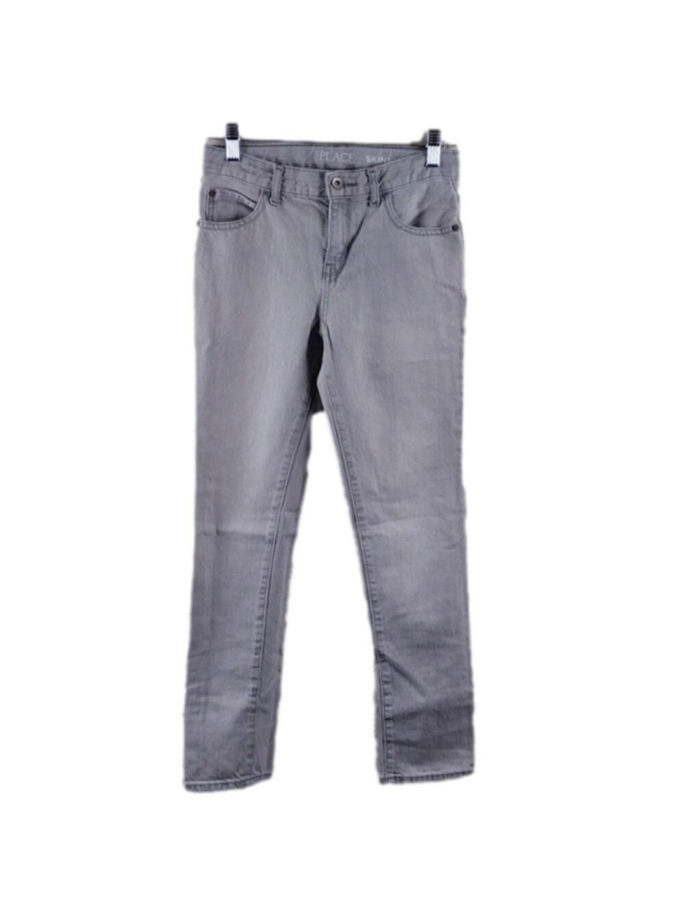 Children's Place Light Grey Skinny Five Pocket Mid Rise Button Zipper Front Jean